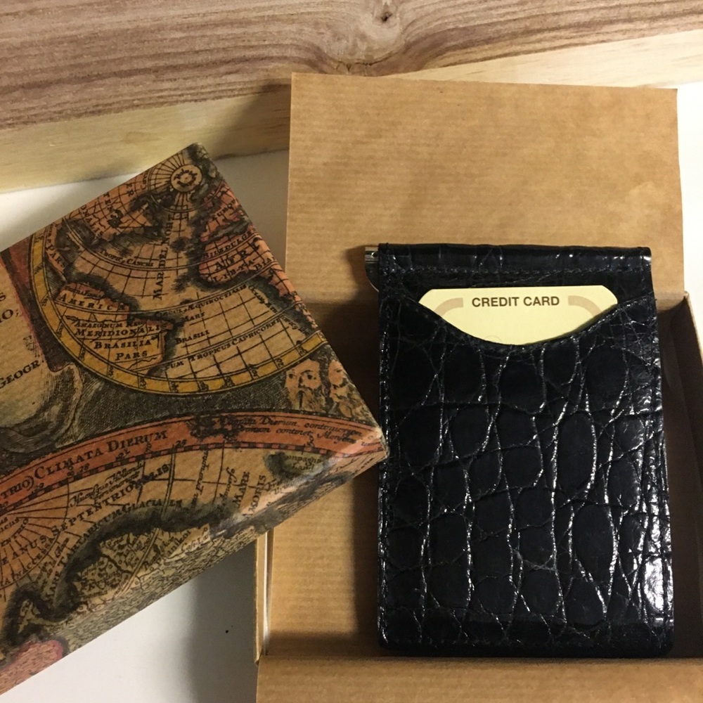 NWT genuine crocodile money clip